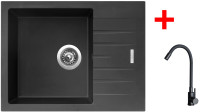 Sinks PERFECTO 650 Pureblack + ELASTA černá matná 